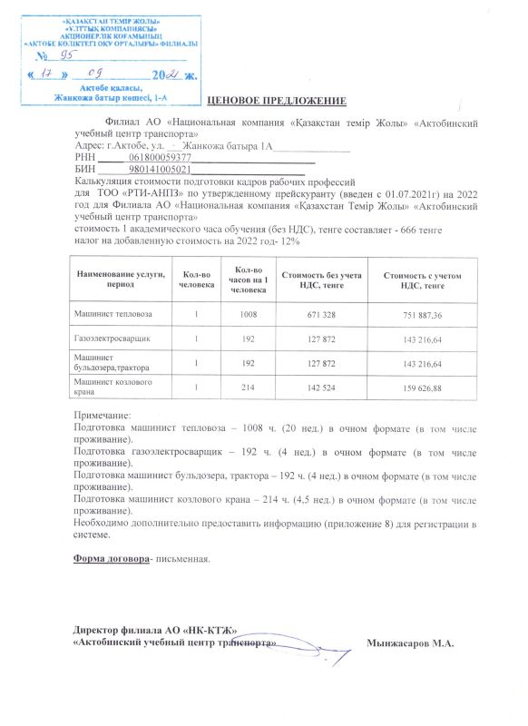 ПРОТОКОЛ закупок ЦП №100-21 Обучение производственного персонала: Проведен